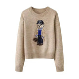 Cozy Bear Print Knitted Sweater
