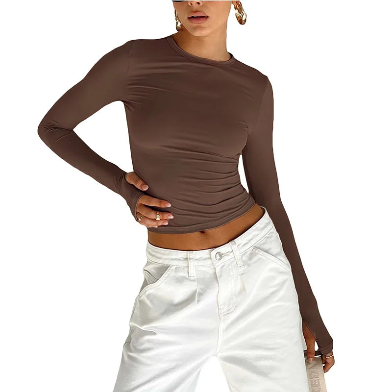 Y2K Long Sleeve Slim Women's Top