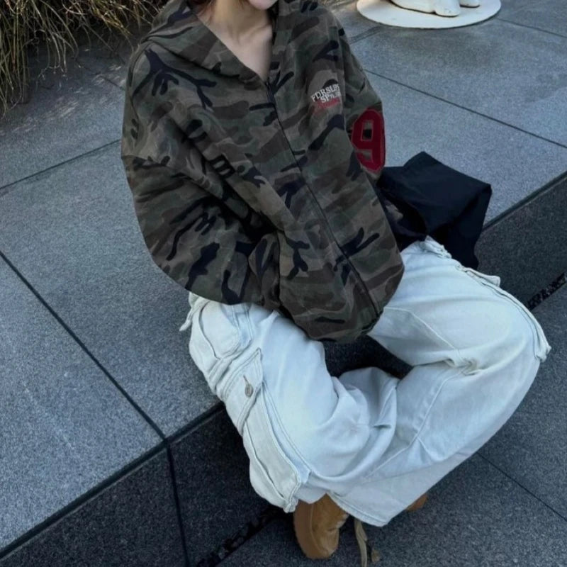Camouflage Zip-up Hoodie