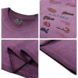 Camiseta con estampado de letras y color degradado