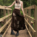 Patchwork Retro Maxi Skirt