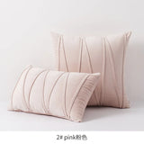 Orange Stripe Velvet Throw Pillow Cover