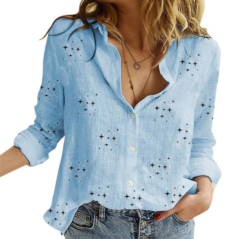 Elegant Cotton Linen Women Shirts