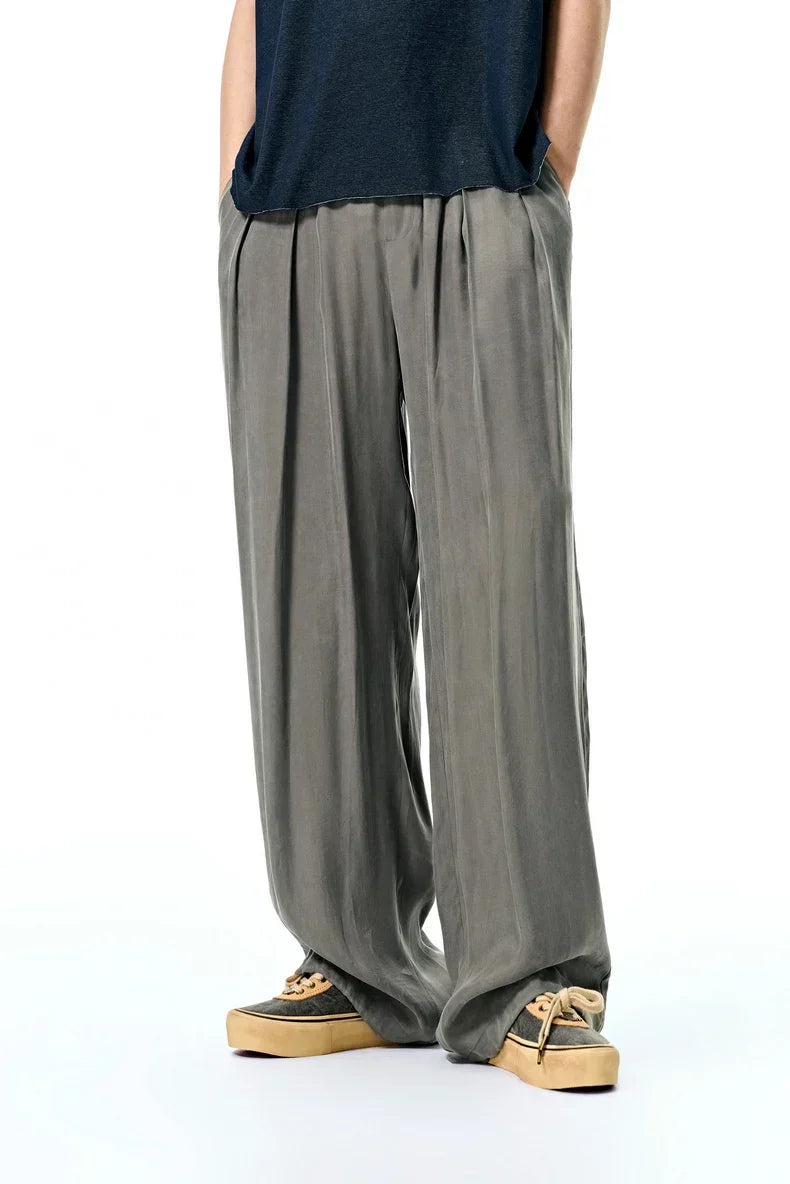 Plissierte Kühlende Hose mit geradem Bein