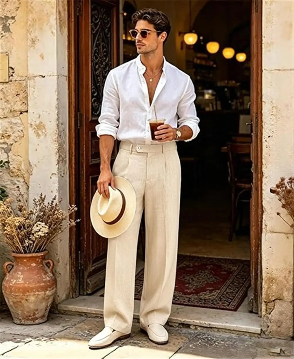 Linen Casual Dress Pants Old Money