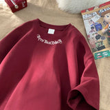 Oversized Letter Embroidery Cotton T-Shirt
