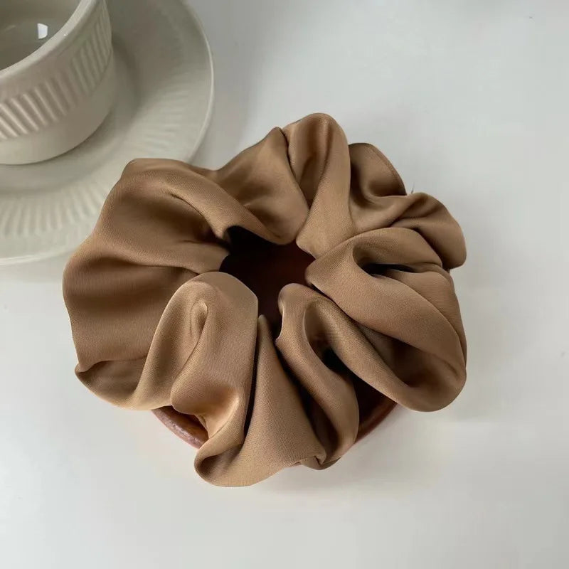 Elastic Silk Solid Color Ponytail Holder
