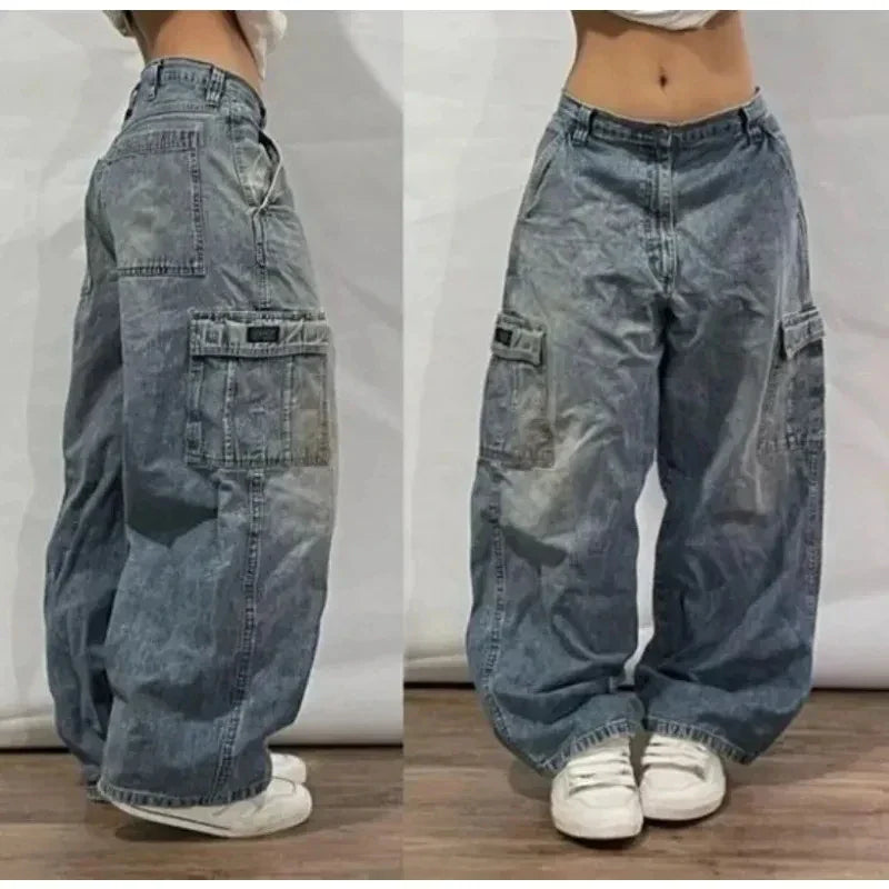 Vintage High Waist Baggy Washed Jeans