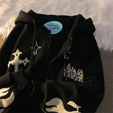 Devil Embroidery Japanese Sweet Loose hoodies