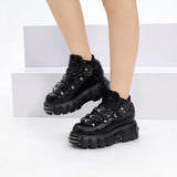 Gothic Platform Leather Sneakers