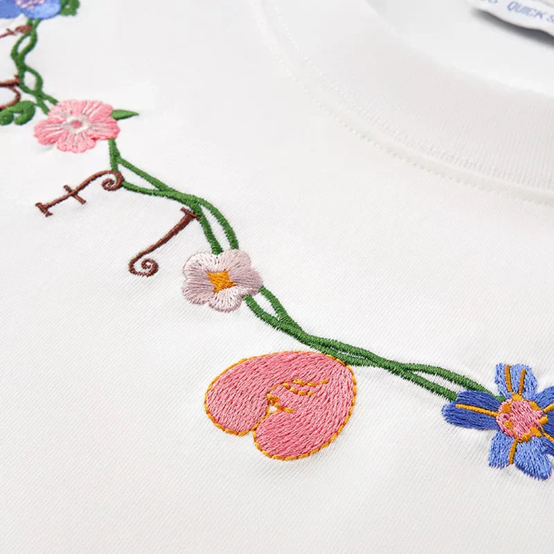 Floral Chain Embroidery T-shirt
