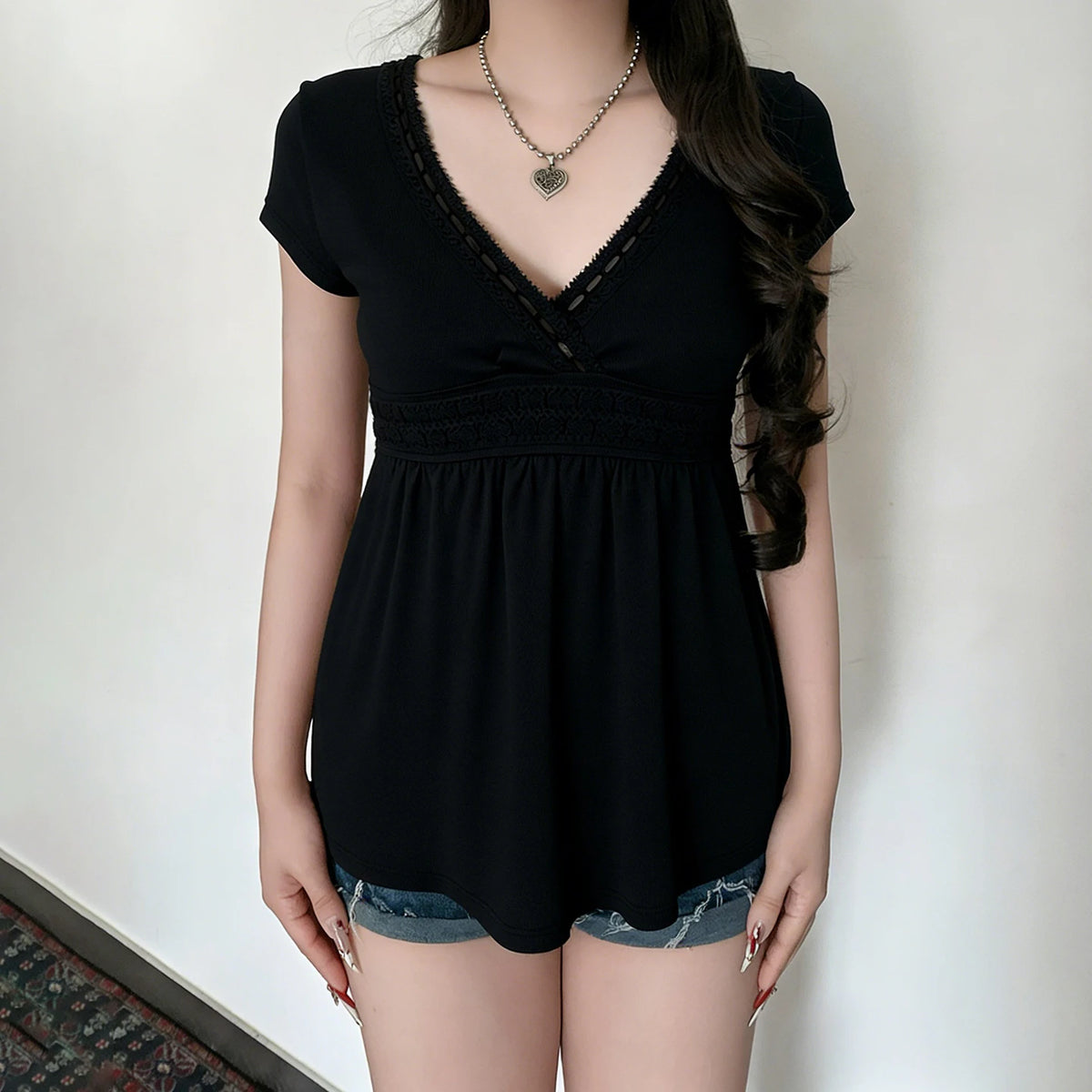 Y2K Gothic Black Mini Dress