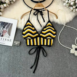 Handmade Knitted Sexy Halter Women Top Crochet