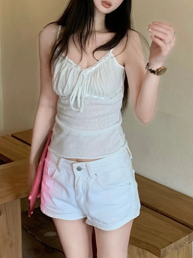 Y2K Ruched Bust Cute Cami Top