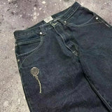 Y2K Black Wide-leg Women's Jeans