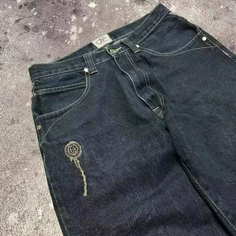 Y2K Black Wide-leg Women's Jeans