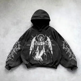 Oversize Revival Retro Black Washed Hoodie