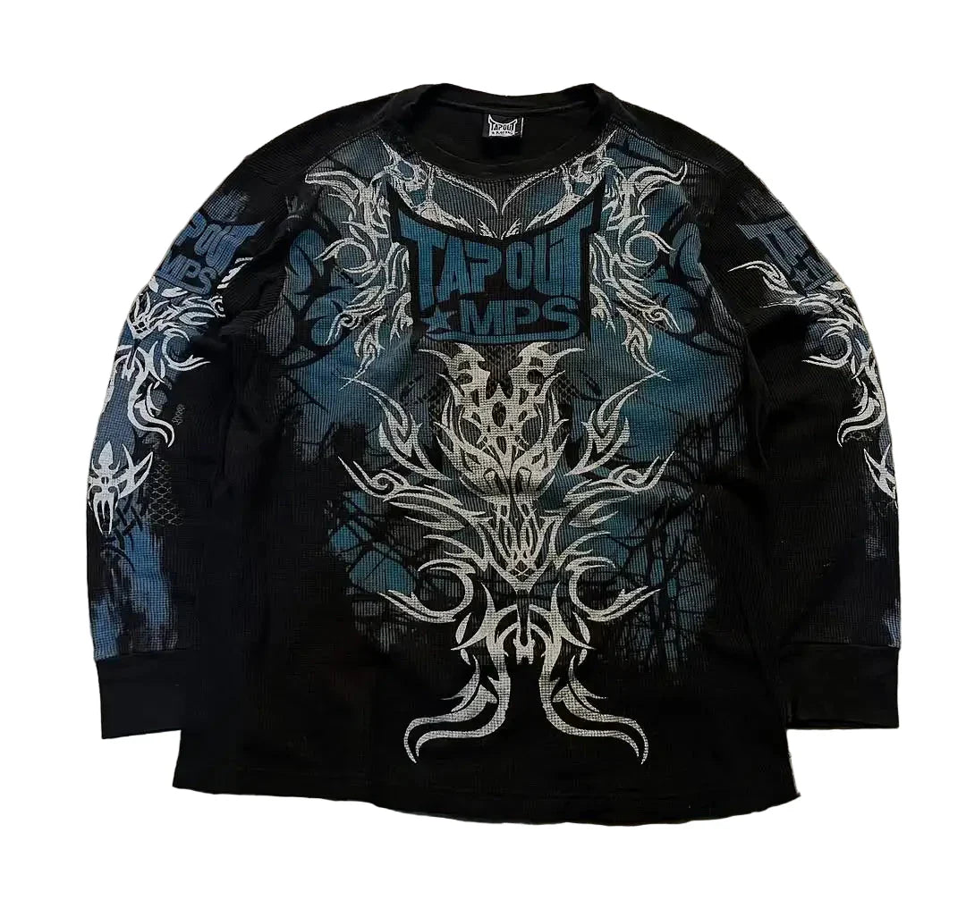 Vintage Oversized Long Sleeve Gothic T-Shirt