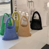 Knitting Crochet Tote Bags Summer Hand Woven