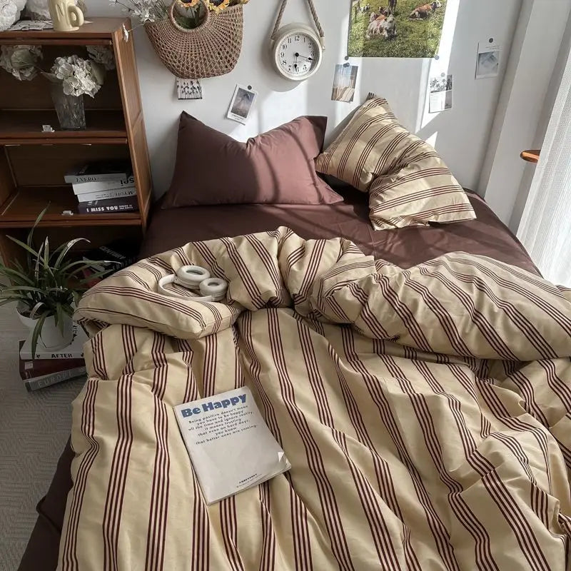 Preppy Plaid Brown Bedding Set