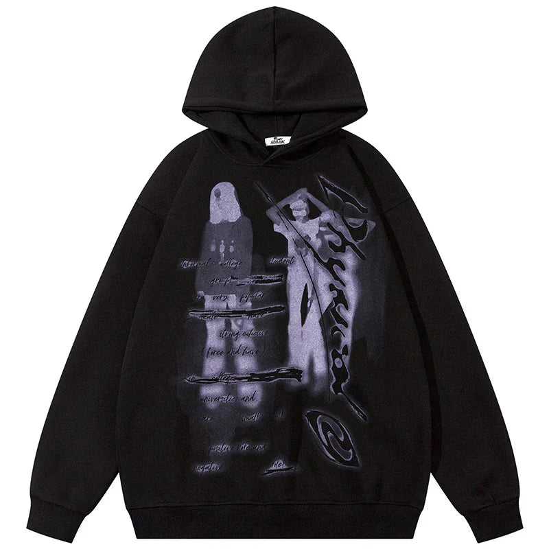 Vintage Gothic Youth Black Washed Hoodie