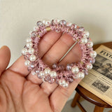 Faux Pearl Beaded Ponytail Holder