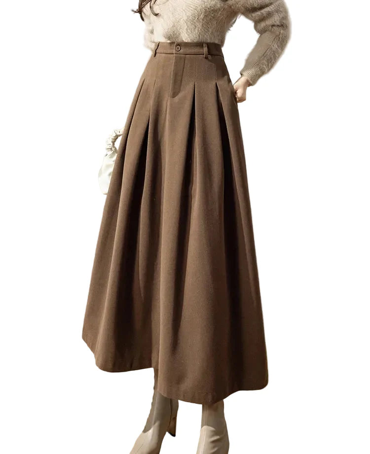 Dark Academia Elegant Midi Skirt
