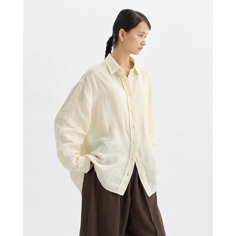 Women's Old Money Striped Long-Sleeve Shirt