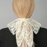 Soft Girl Solid Color Hollow Out Headscarf