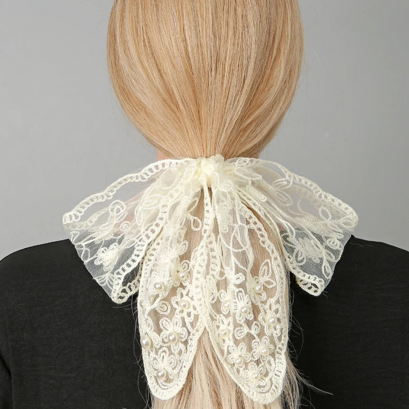 Soft Girl Solid Color Hollow Out Headscarf