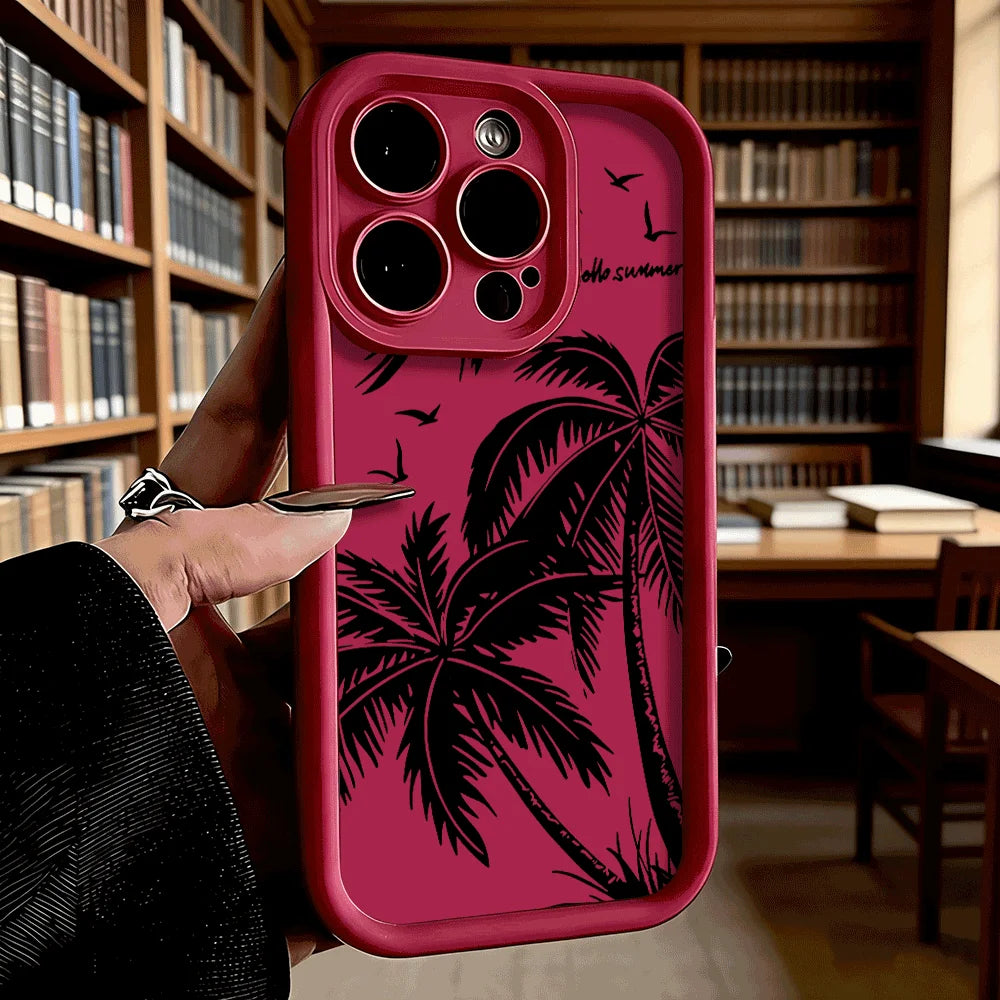 Black Palm Tree Silhouette Shockproof Phone Case