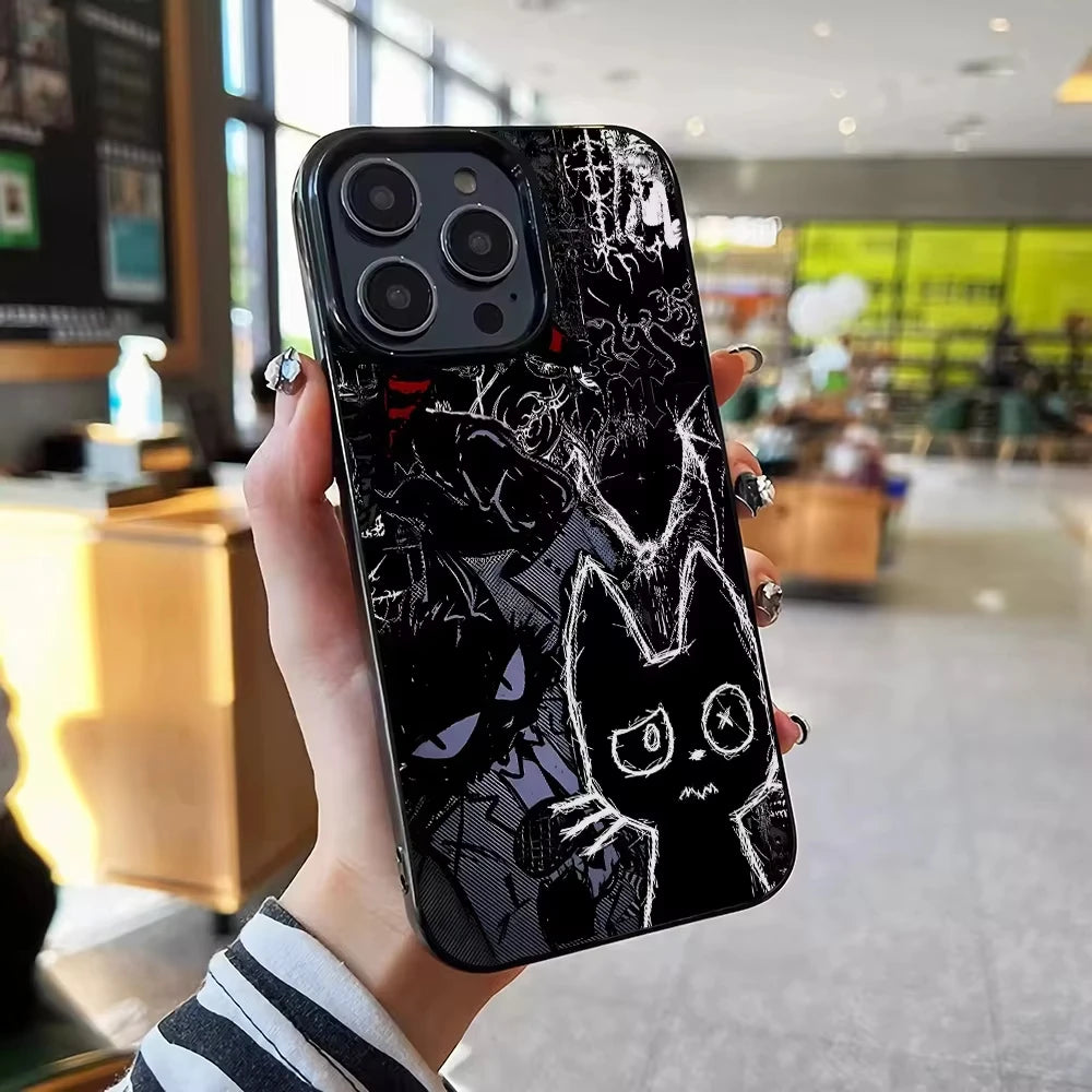 Graffiti Black Cat Pattern iPhone Cases