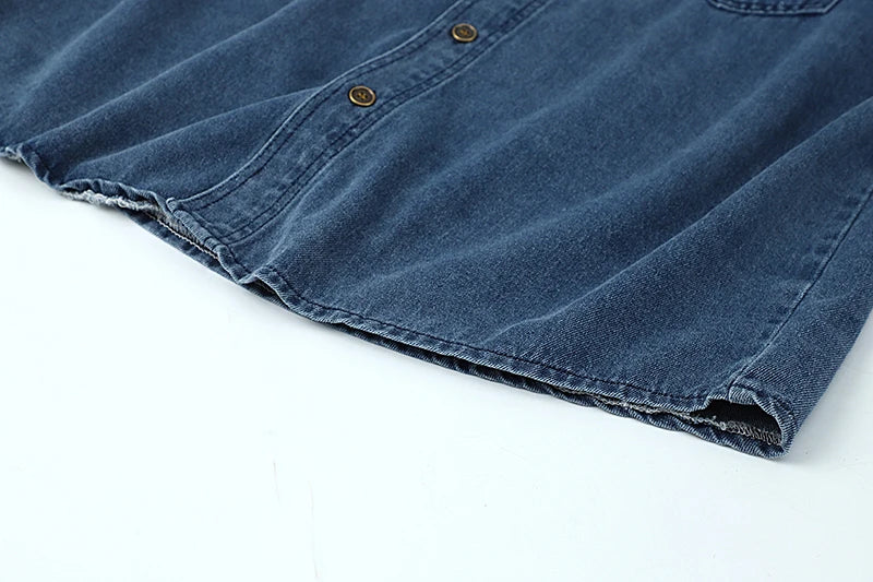 Vintage Denim Cowboy Long Sleeve Shirt
