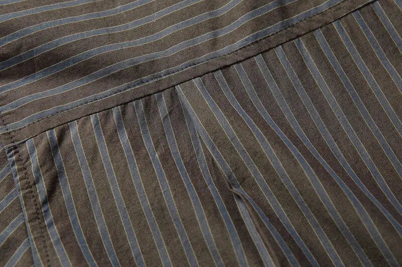 Casual Vintage Cuban Collar Stripe Shirt