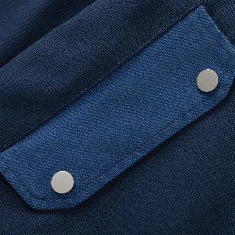Vintage Japanese Workwear Blue Varsity Jacket
