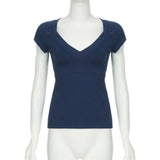 Plunge V Neck Tie Top