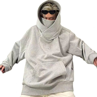 Korean Style Covered Face Hoodie