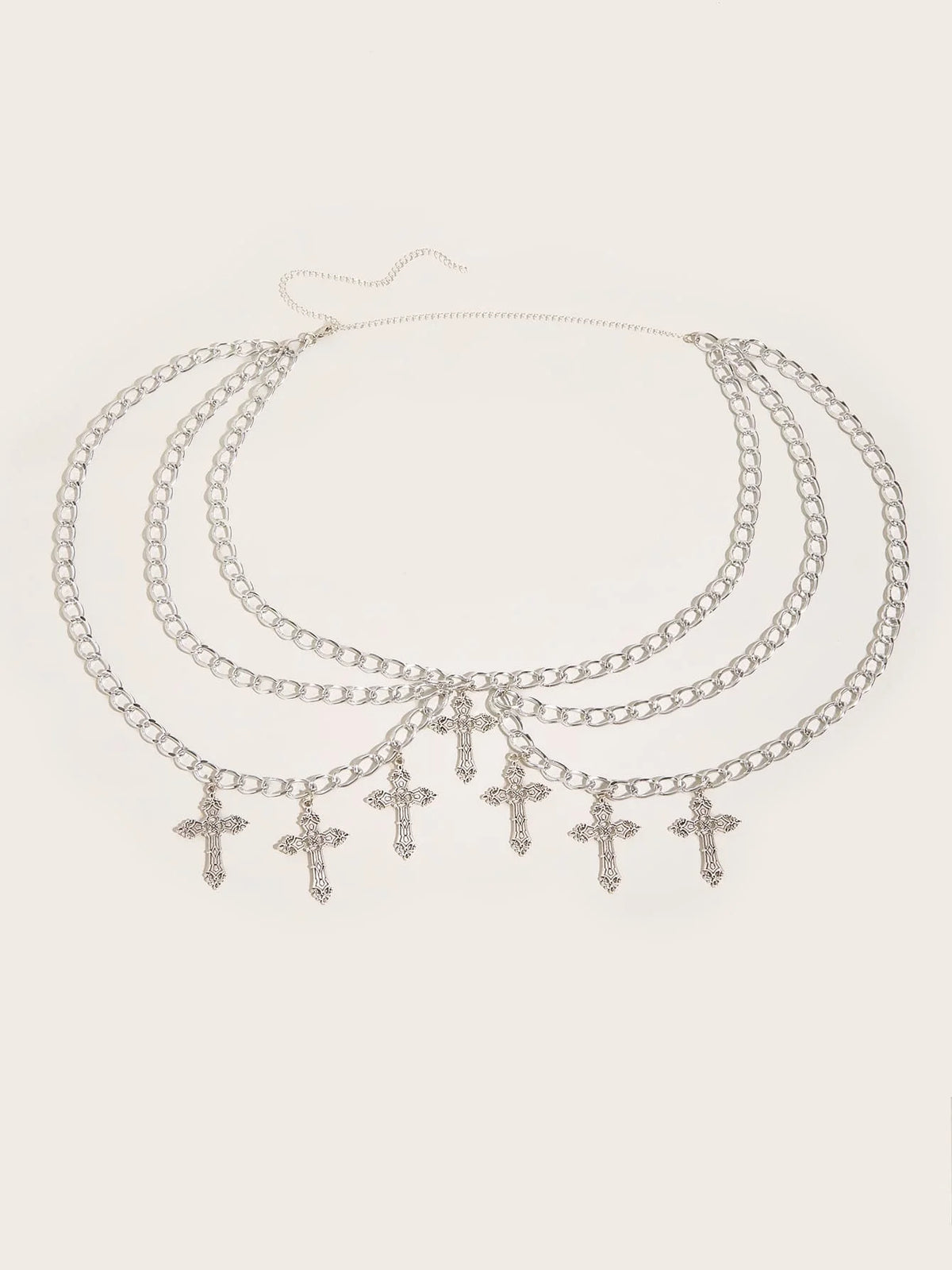 Goth Cross Layered Body Chain Belts