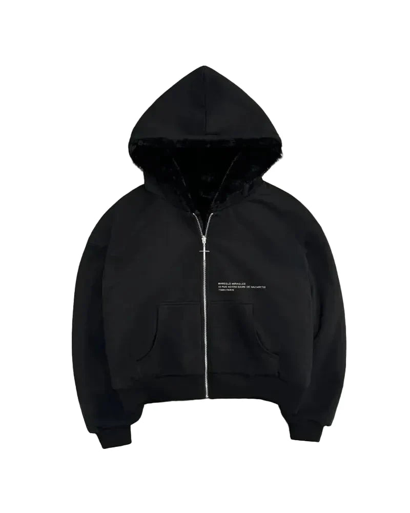 Retro Leopard Print Loose Zipper Hoodie