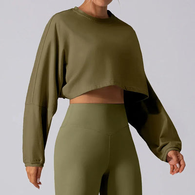 Basic Long Sleeve Sports Crop Top
