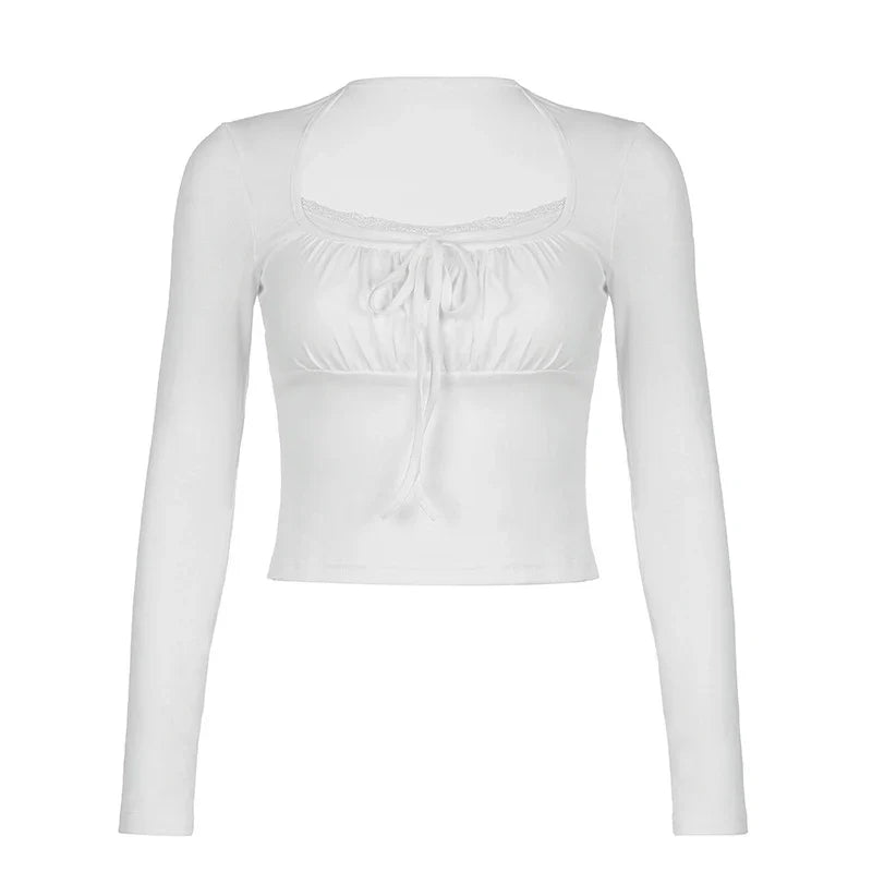 Coquette Bow Ruched Crop Top