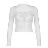 Coquette Bow Ruched Crop Top