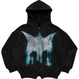 Y2K Pocket Zip-Up Gothic Hoodie