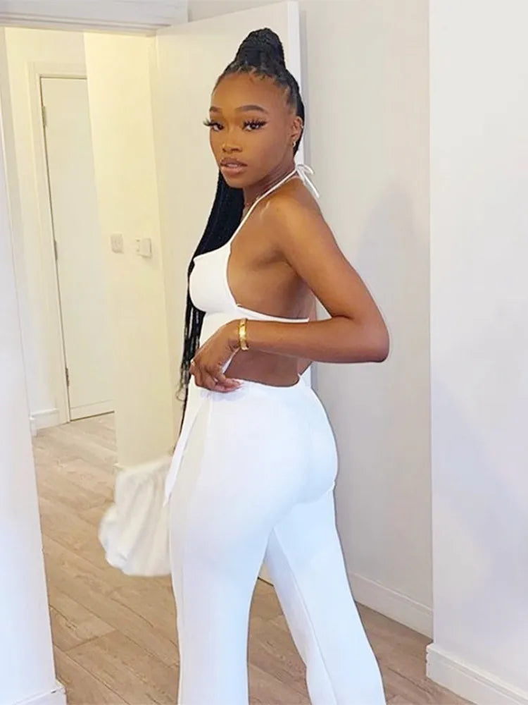 Neck Mounted Sexy Cami's Halter White Top