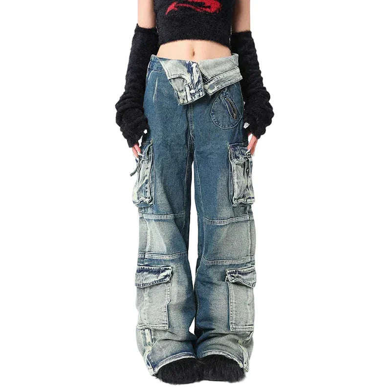 High Waist Cargo Jeans