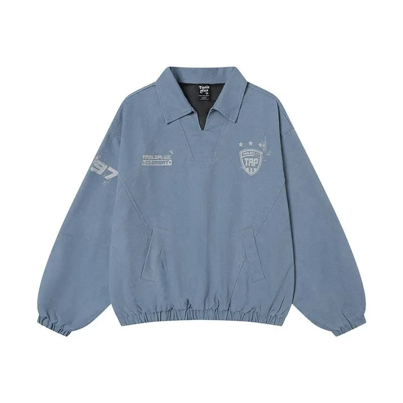 Vintage Polyester Sports Style Sweatshirt