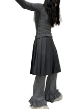 Coquette Korean Ruffles Straight Pants