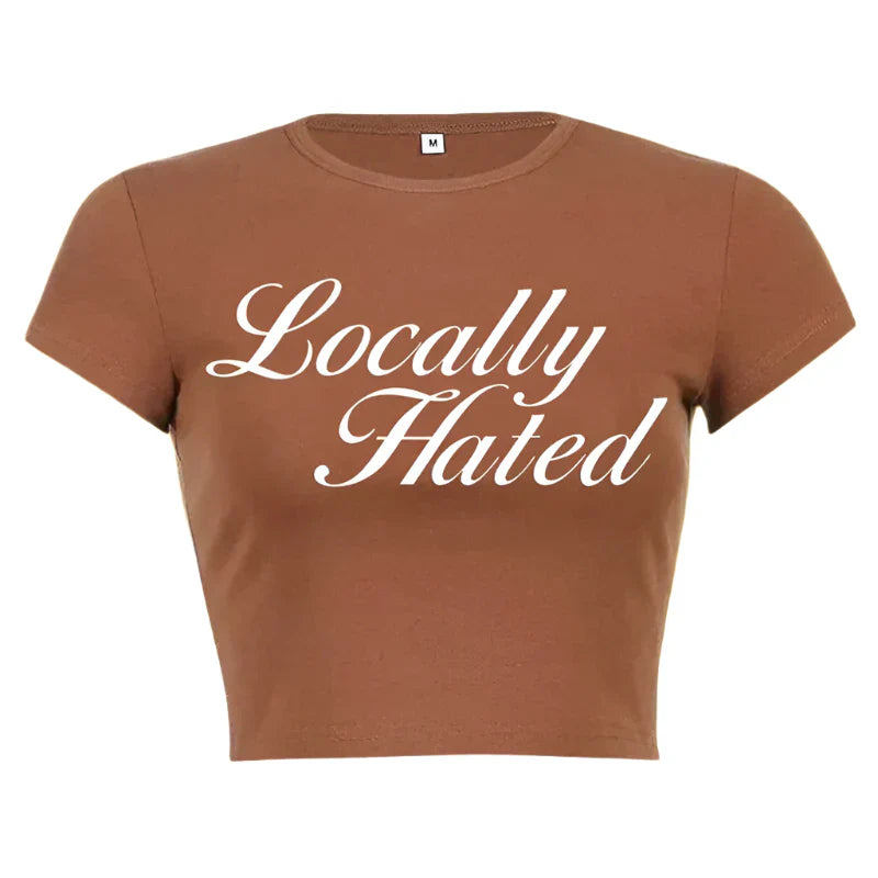 Y2K Locally Hated Crop Top
