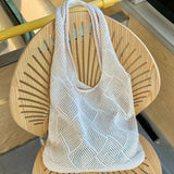 Hollow Out Woven Knitted Shoulder Bag