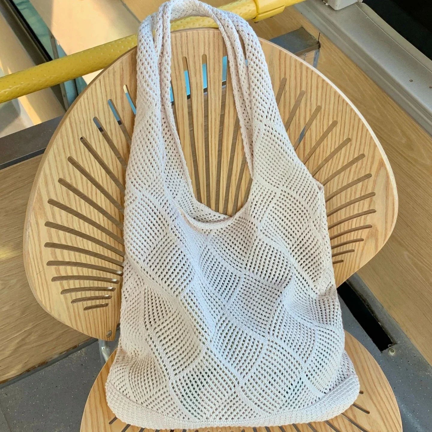 Hollow Out Woven Knitted Shoulder Bag